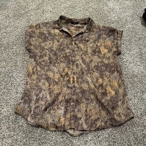 Brown and Tan Women's Top